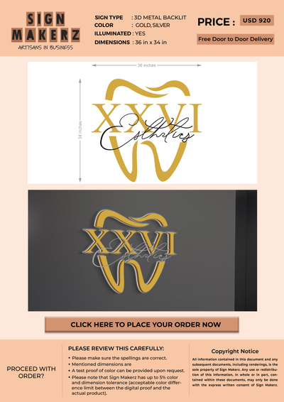 3d metal backlit for Priyia raj