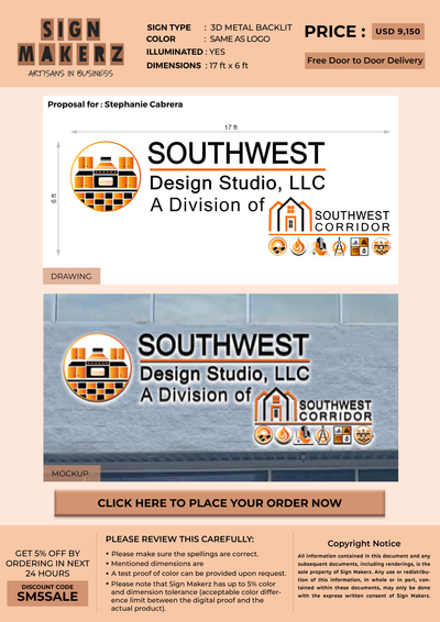 3d Metal Backlit Signs for Stephanie Cabrera