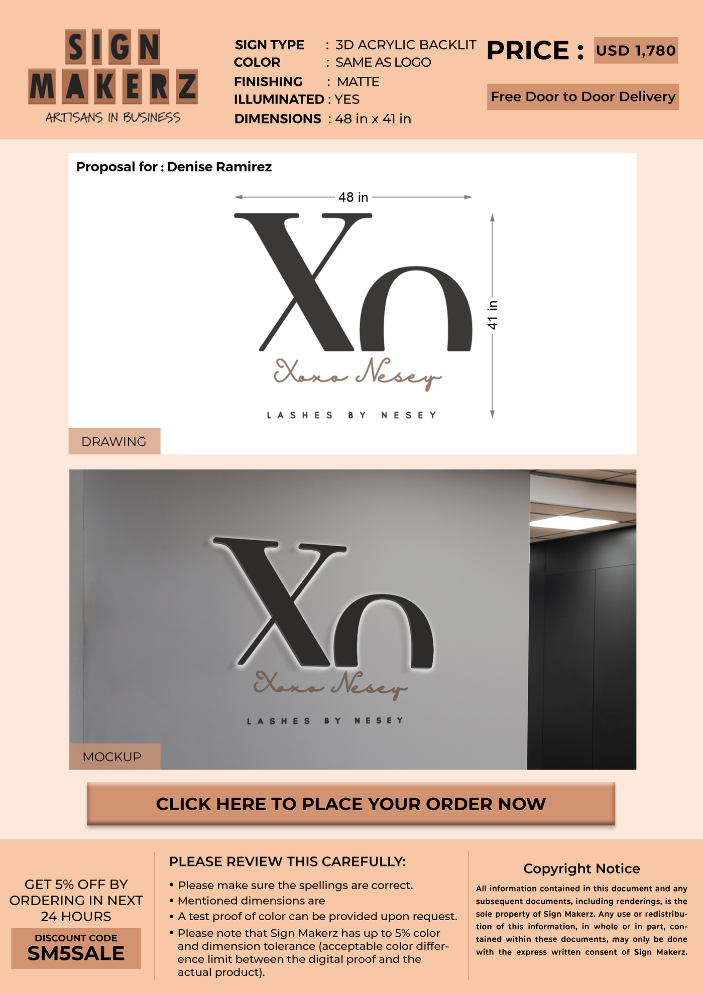 Business signage for Denise Ramirez