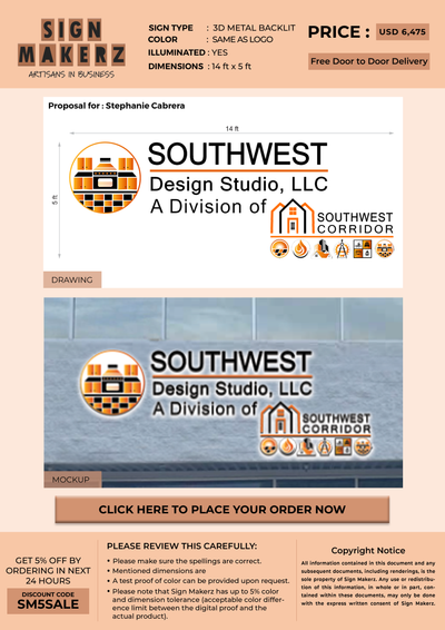 3d Metal Backlit Signs for Stephanie Cabrera