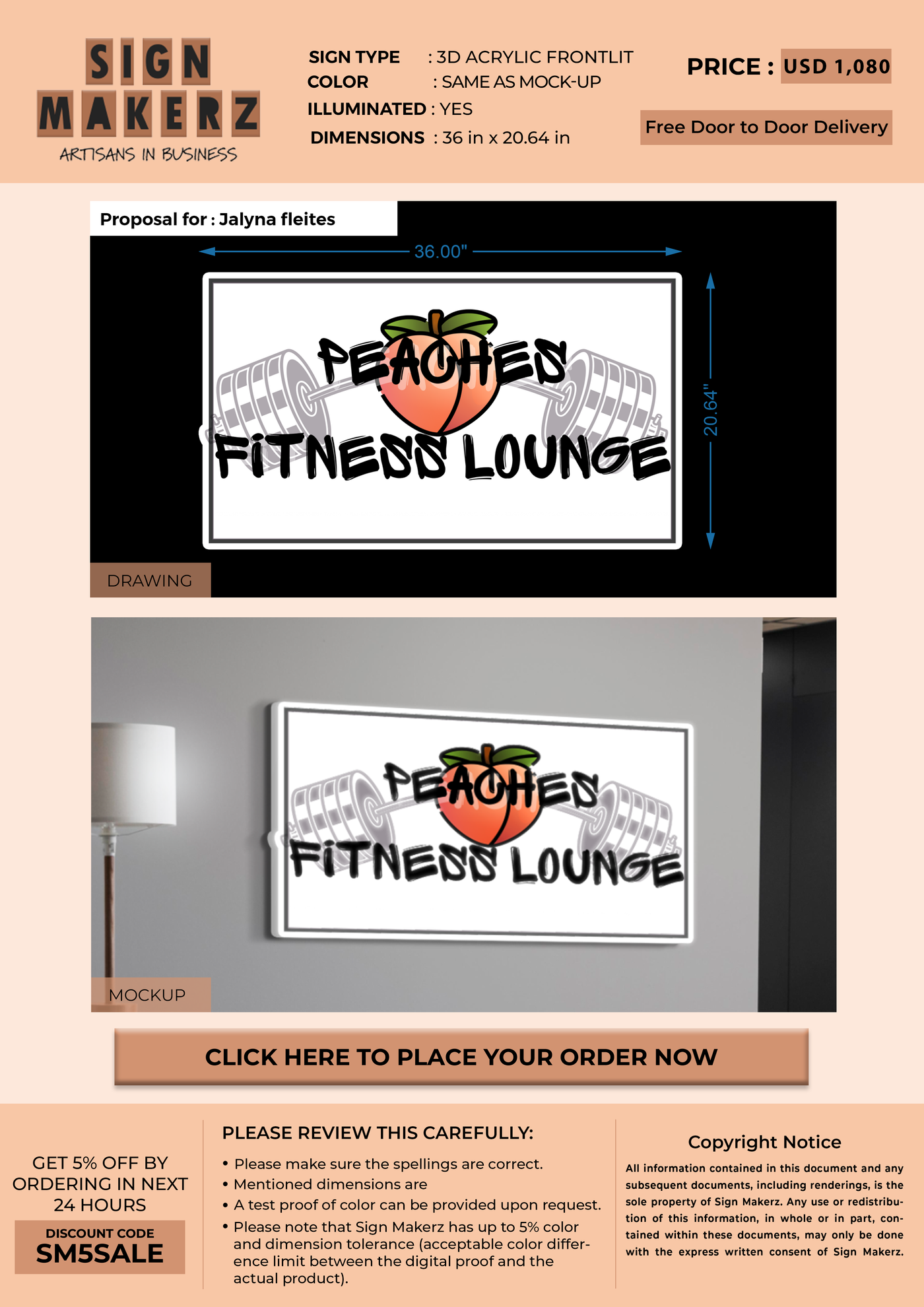 3d acrylic frontlit for Jalyna fleites