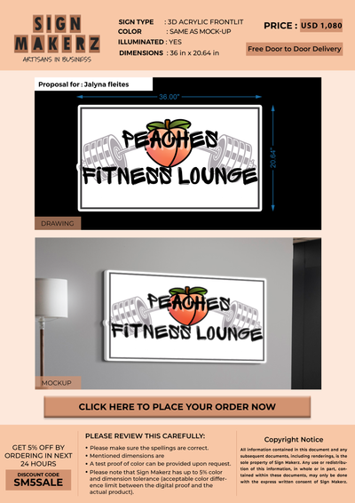 3d acrylic frontlit for Jalyna fleites