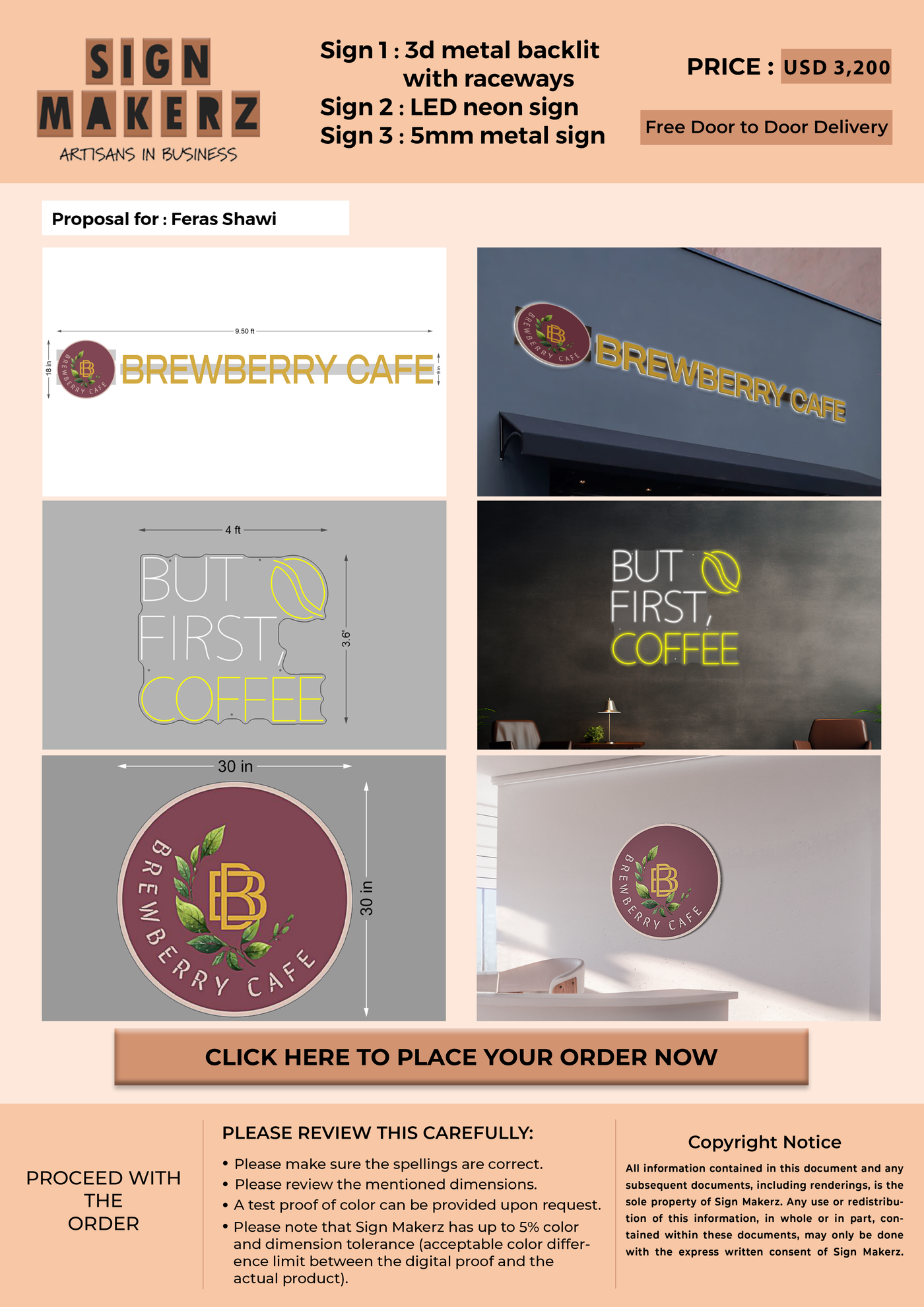 Business signage for Feras Shawi