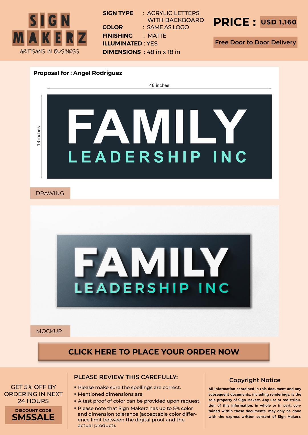 Acrylic Letters with Backboard sign for Angel Rodriguez