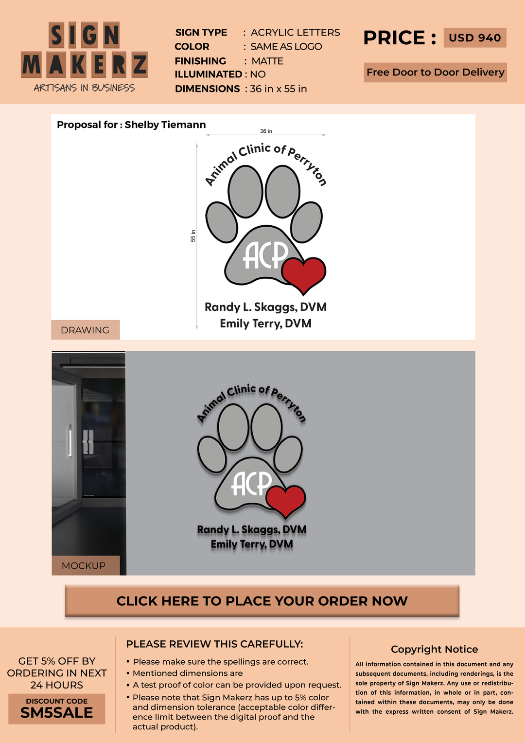 Custom Signs for Shelby Tiemann