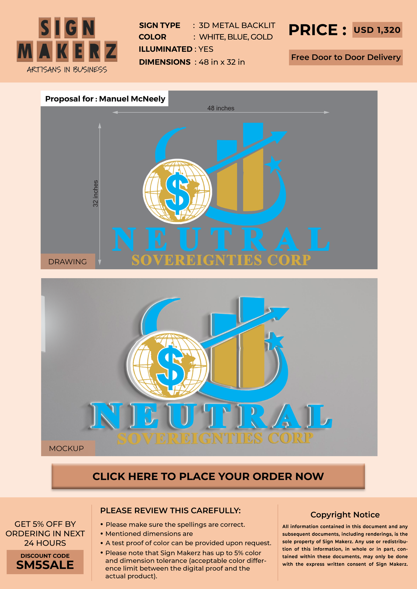 Custom Signs for Manuel McNeely