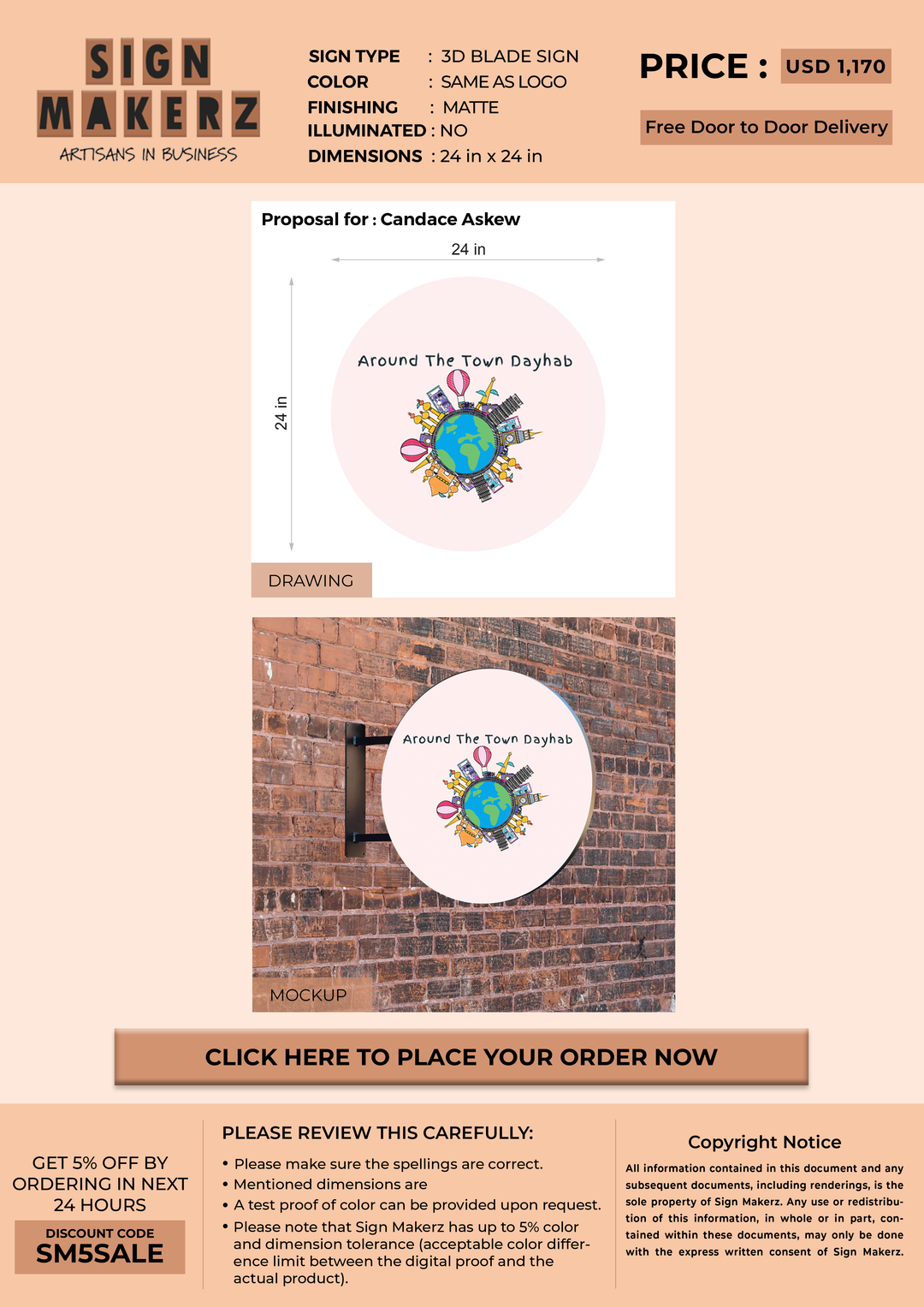 Business signage for Candace Askew