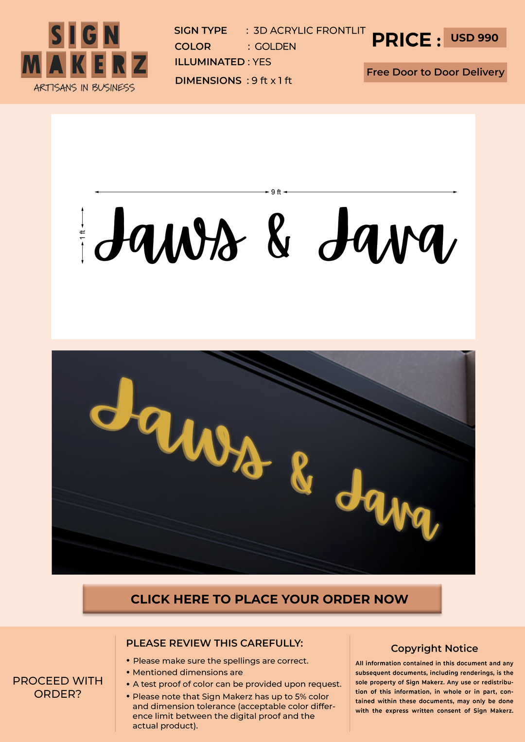 Business signage proposal for Dayna Brink