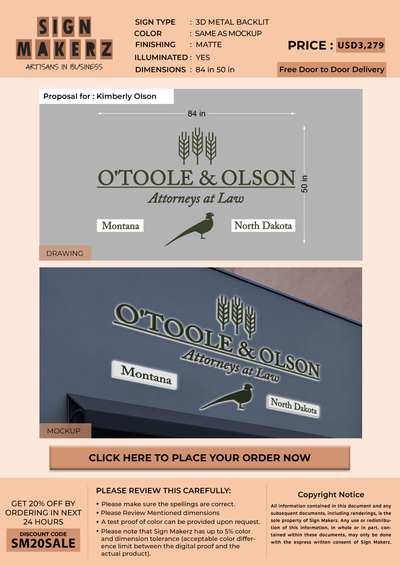 Business signage for Kimberly Olson