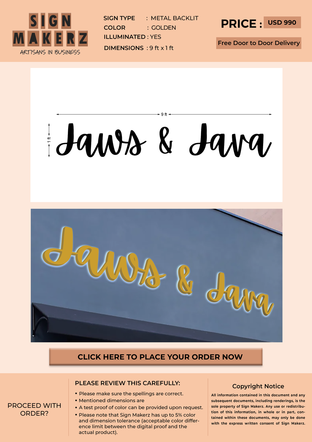 Business signage proposal for Dayna Brink