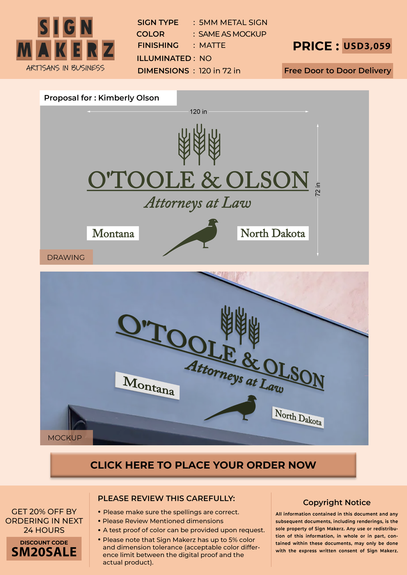 Business signage for Kimberly Olson