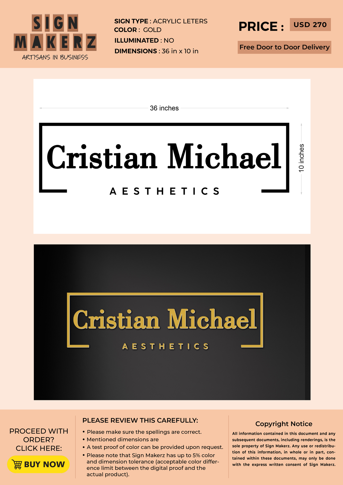 Business signage for AALIYAH WOMACK