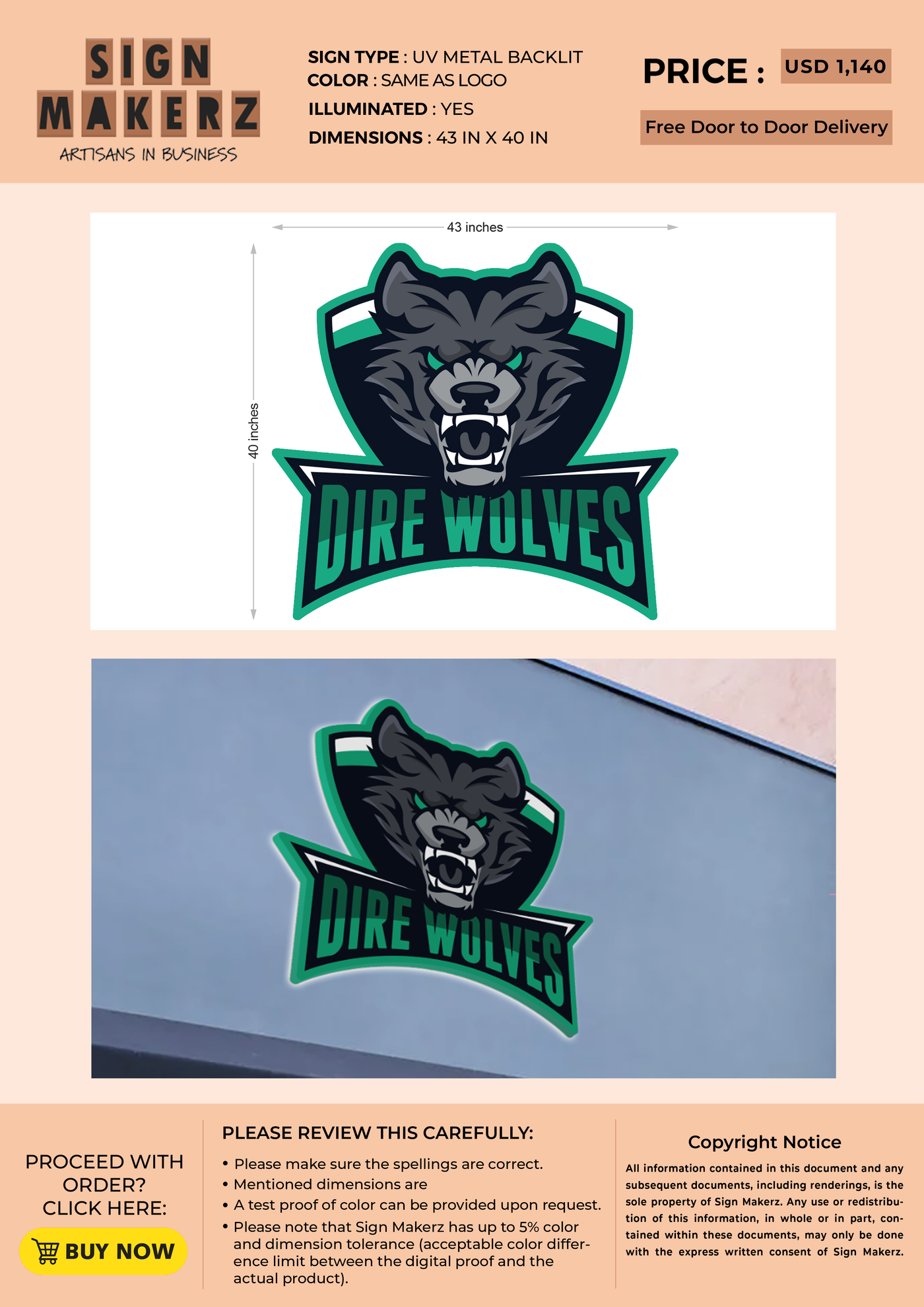 Business signage for Alan Ritchson