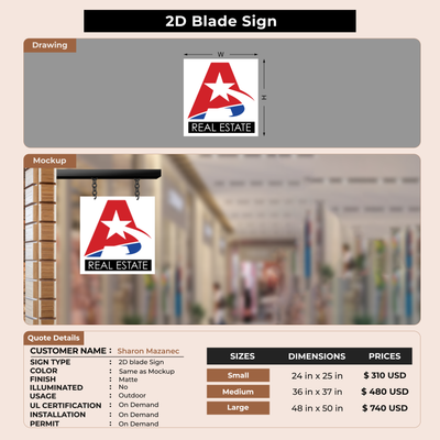 Business signage for Sharon Mazanec