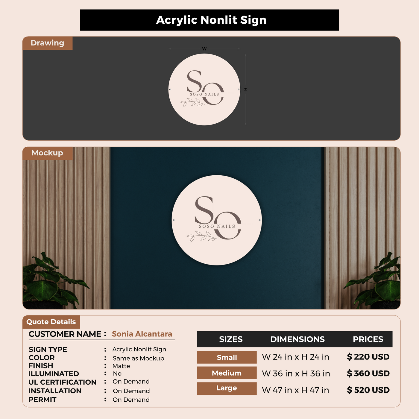 Custom Signs For Sonia Alcantara
