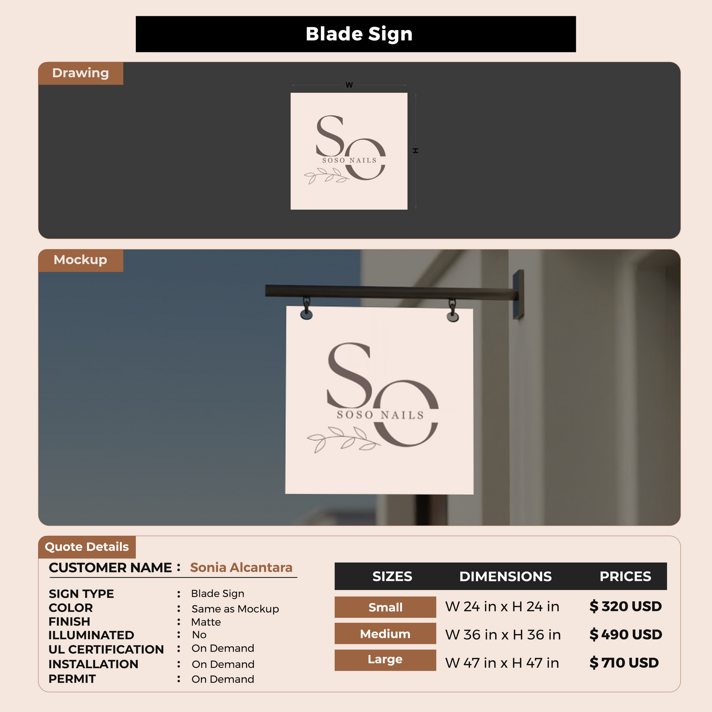 Custom Signs For Sonia Alcantara