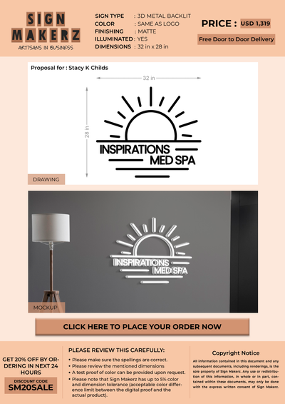 3D Metal Backlit sign for Stacy K Childs