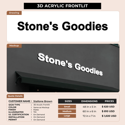 Business Signage for Stallone Brown