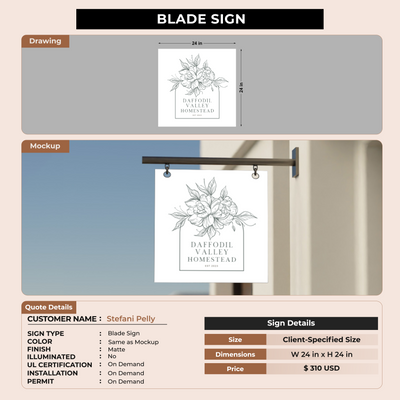 2D Blade Sign for Stefani Pelly