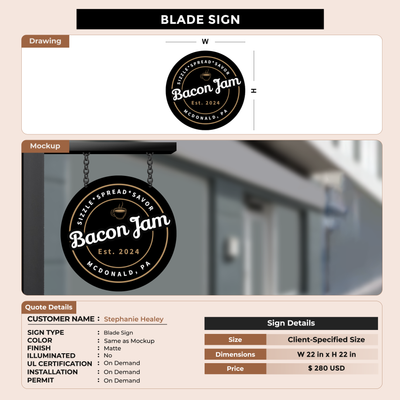 2D Blade Sign For Stephanie Healey