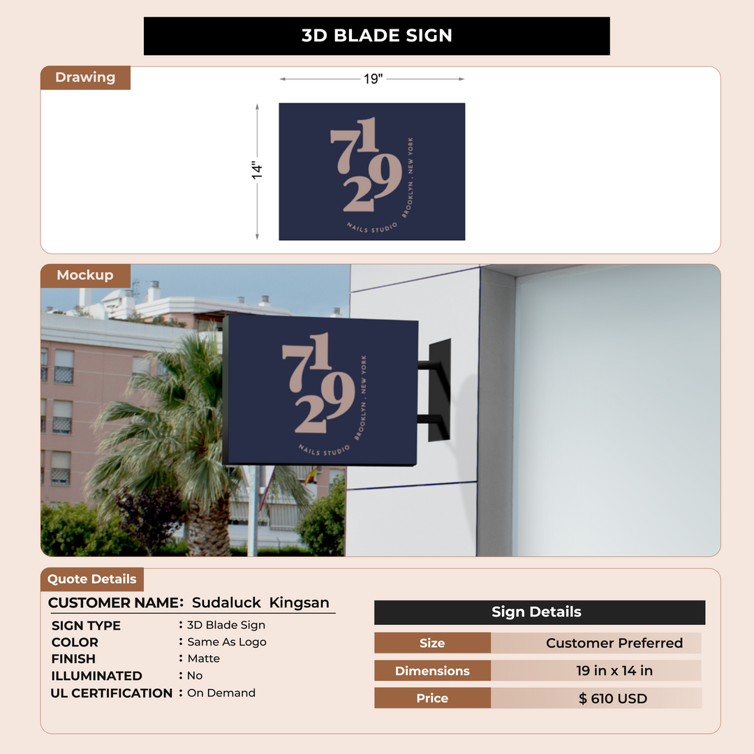 Business signage for Sudaluck  Kingsan