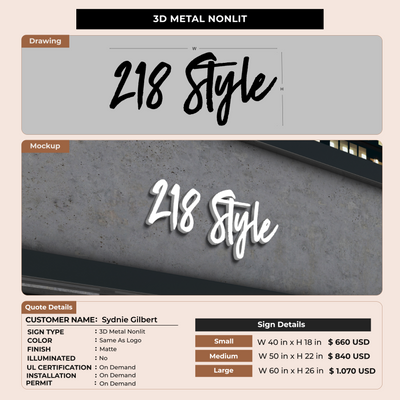 Custom signs for Sydnie Gilbert
