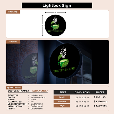 Business signage for TIESHA VENZEN
