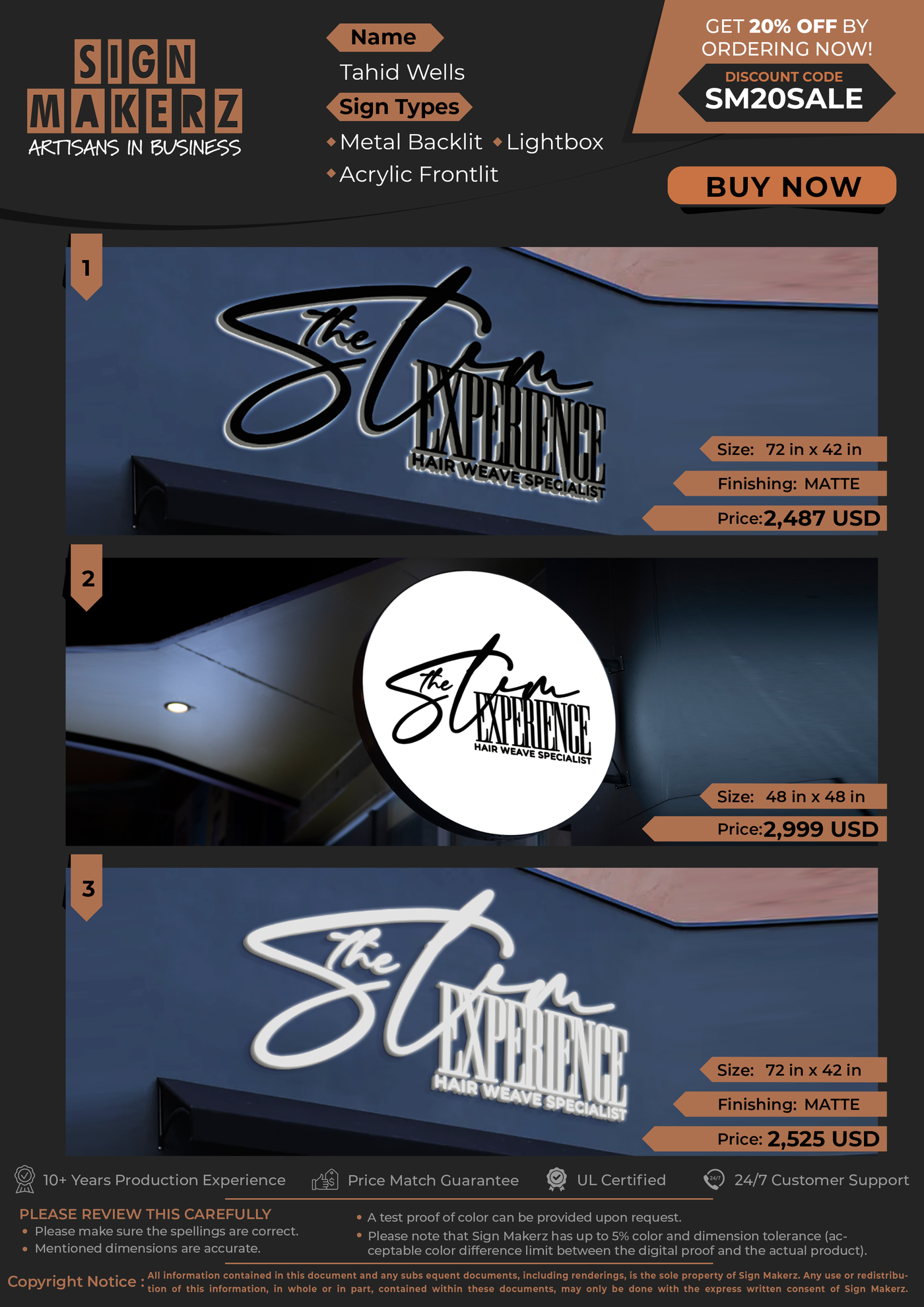 Business Signs for Tahid Wells