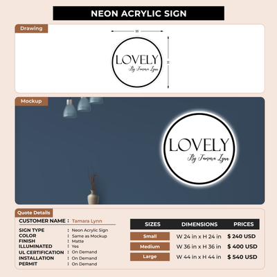 Business signage for Tamara Lynn