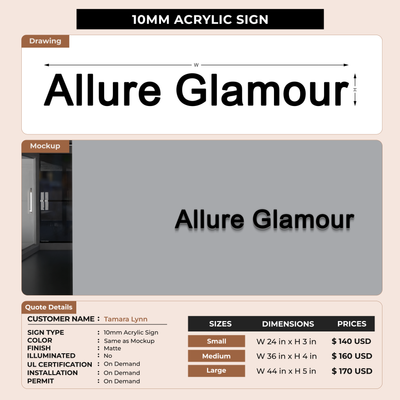 Business signage for Tamara Lynn