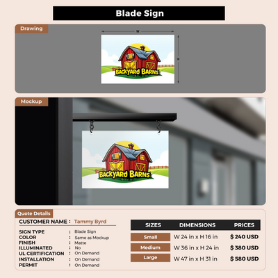 Blade Sign For Tammy Byrd