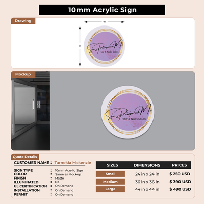 Business signage for Tarnekia Mckenzie