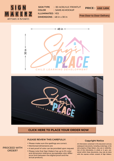 Business signange for Tashyra Wright