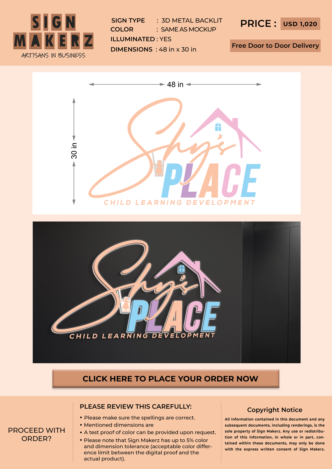 Business signange for Tashyra Wright