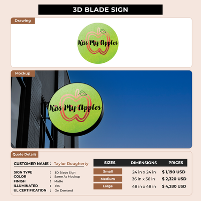 Business signage for Taylor Dougherty