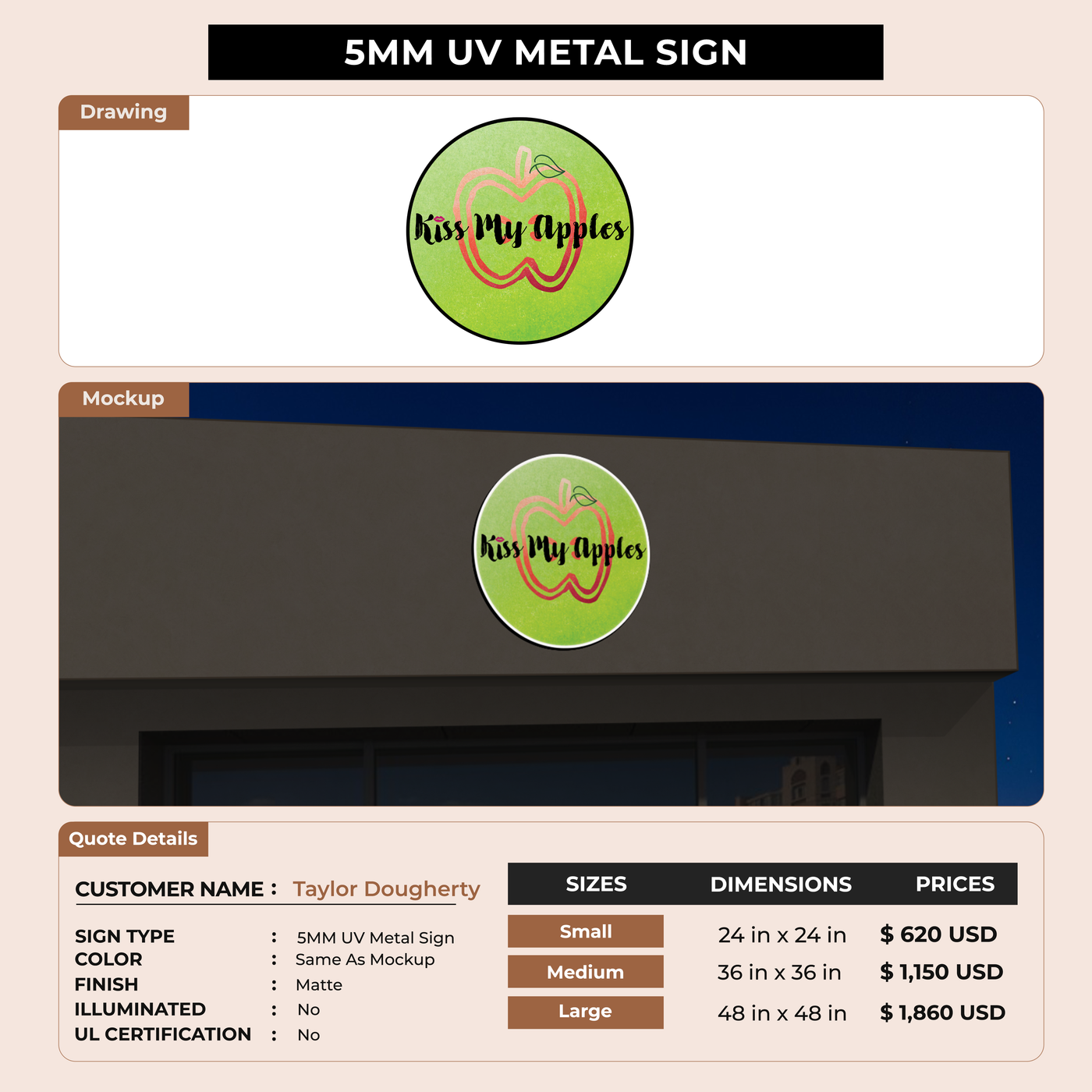 Business signage for Taylor Dougherty