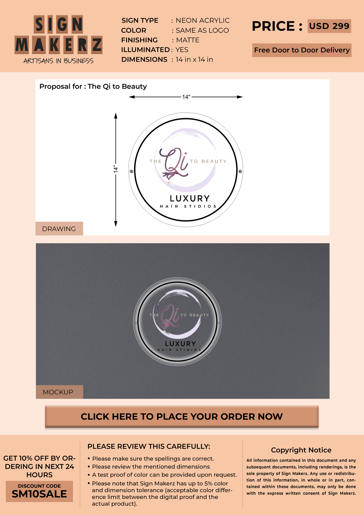 Custom Signs For The Qi to Beauty