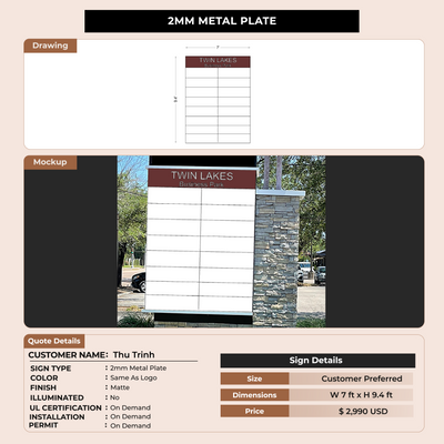 Custom signs for Thu Trinh
