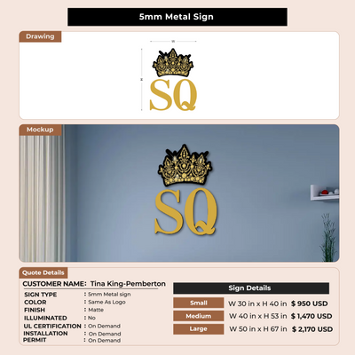 Custom signs for Tina King-Pemberton