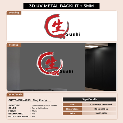 Business signage for Ting Zheng