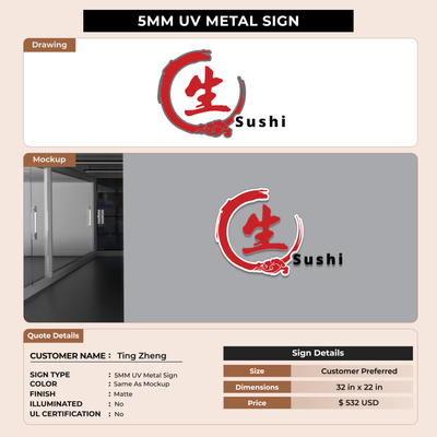 Business signage for Ting Zheng
