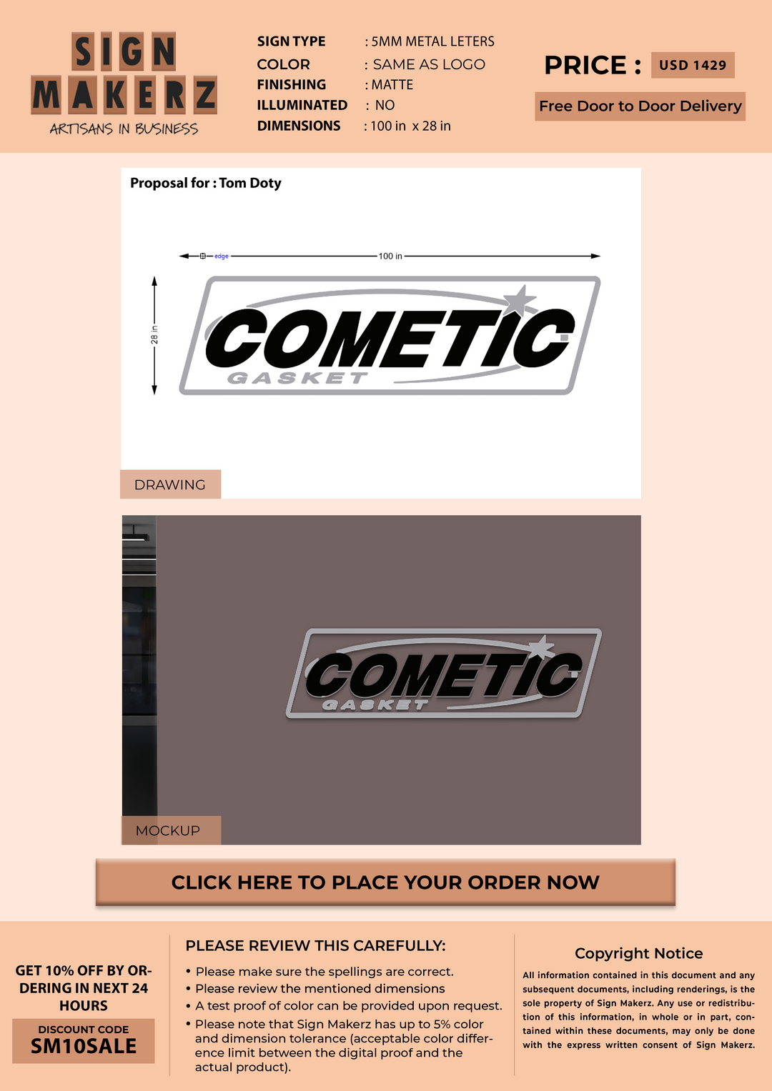 Business signage for Tom Doty