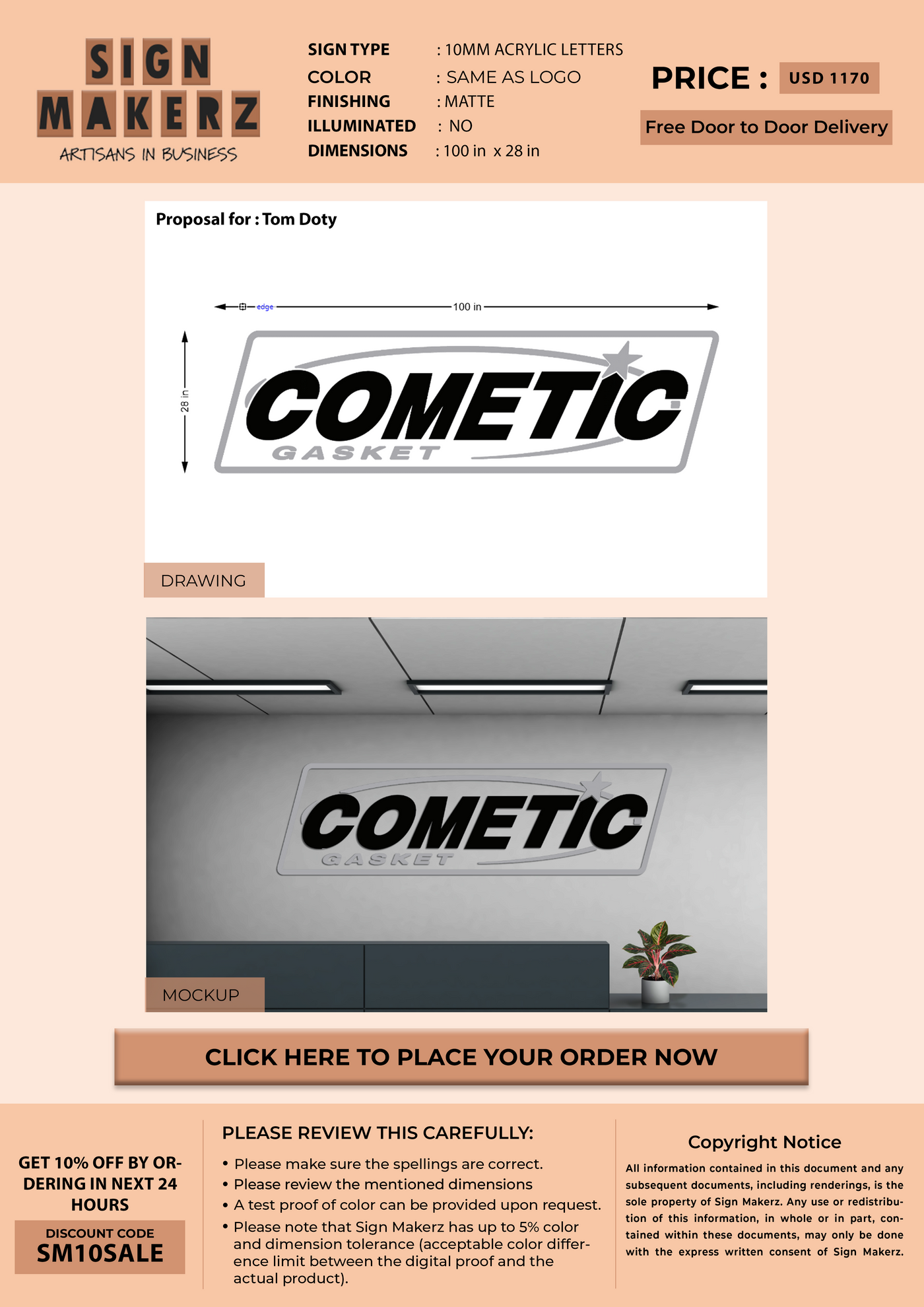 Business signage for Tom Doty