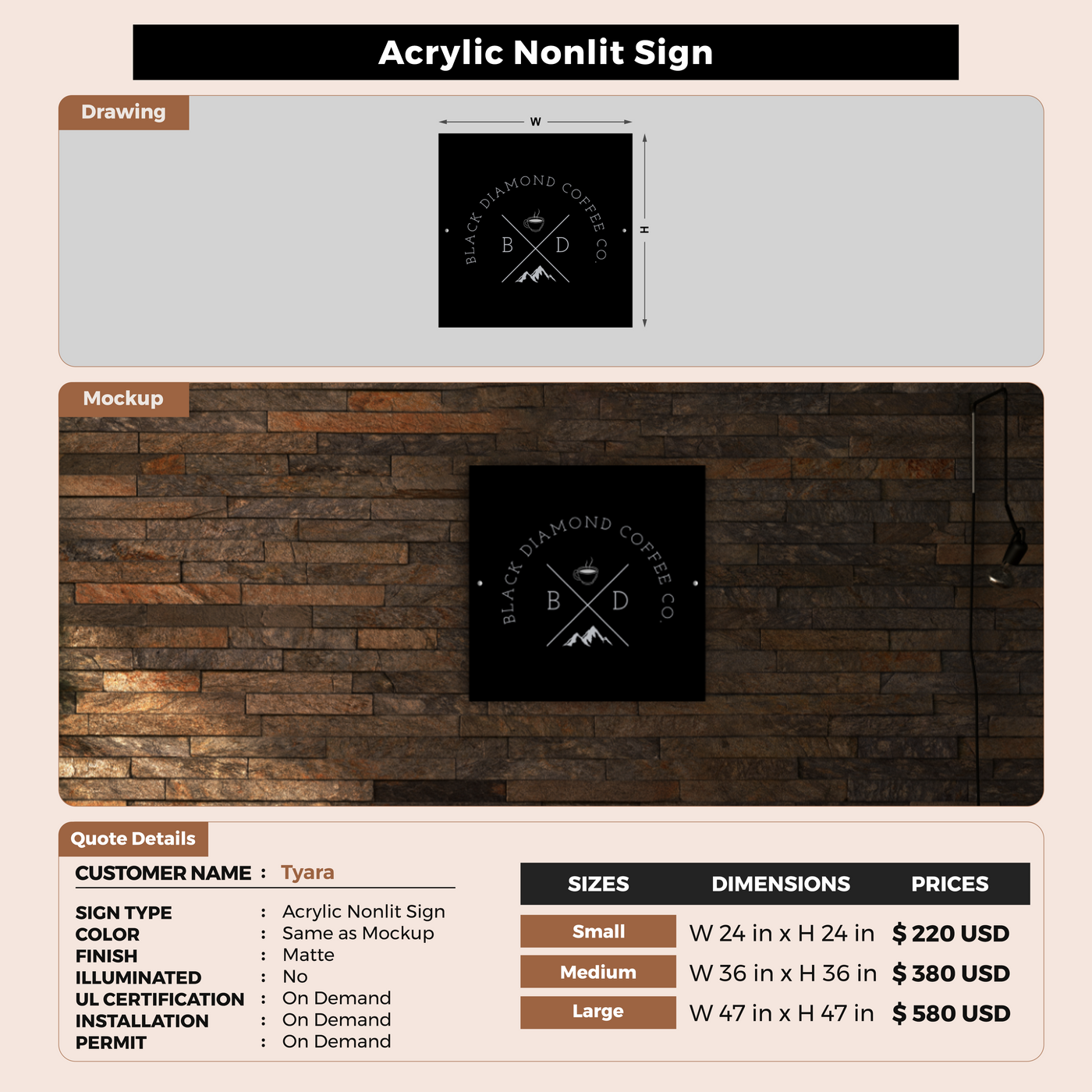 Custom Signs For Tyara
