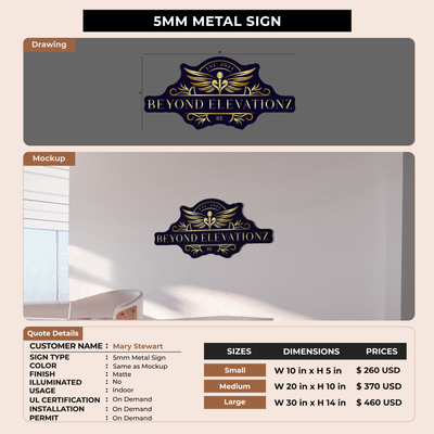 5mm metal sign for Mary Stewart