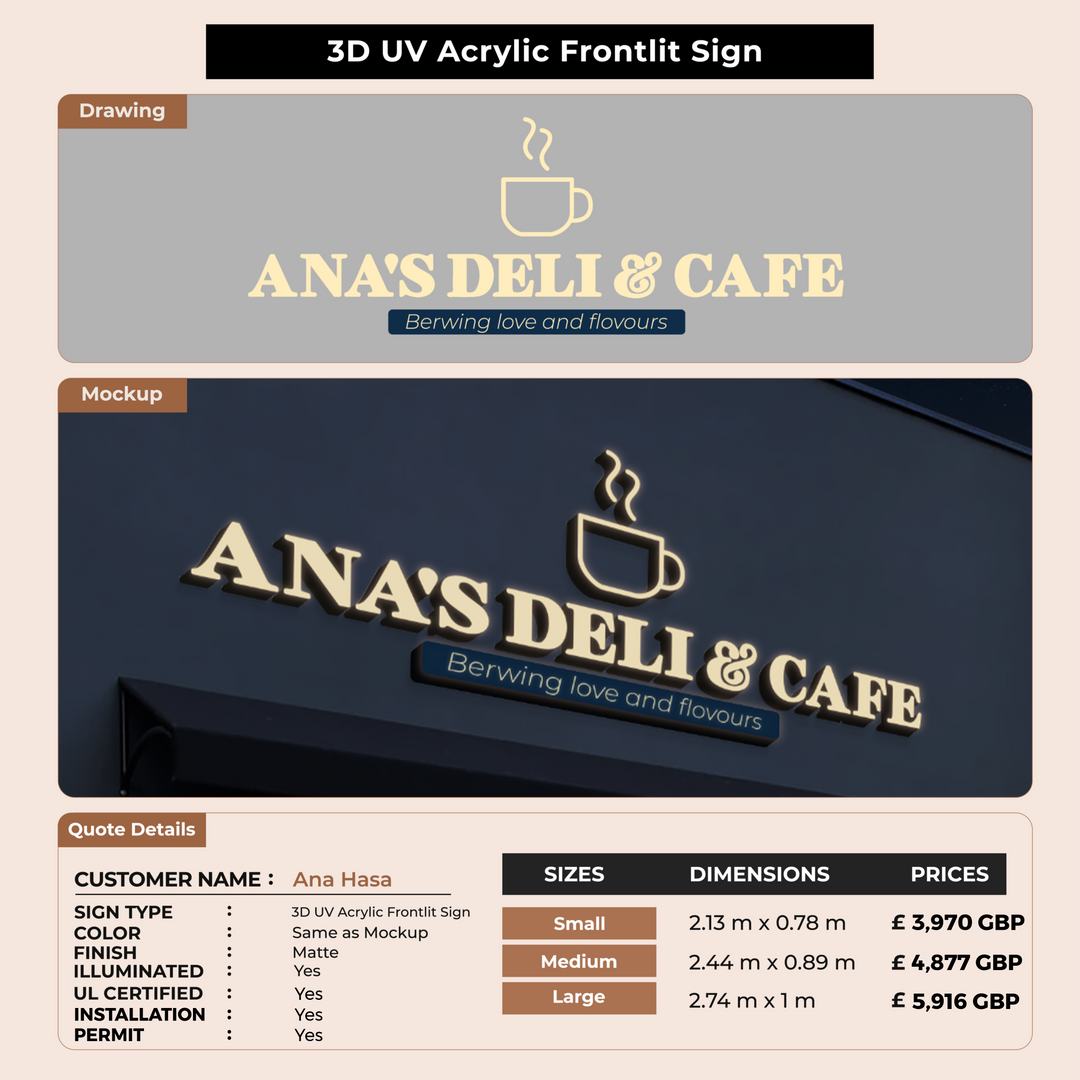 Custom Signs for Ana Hasa