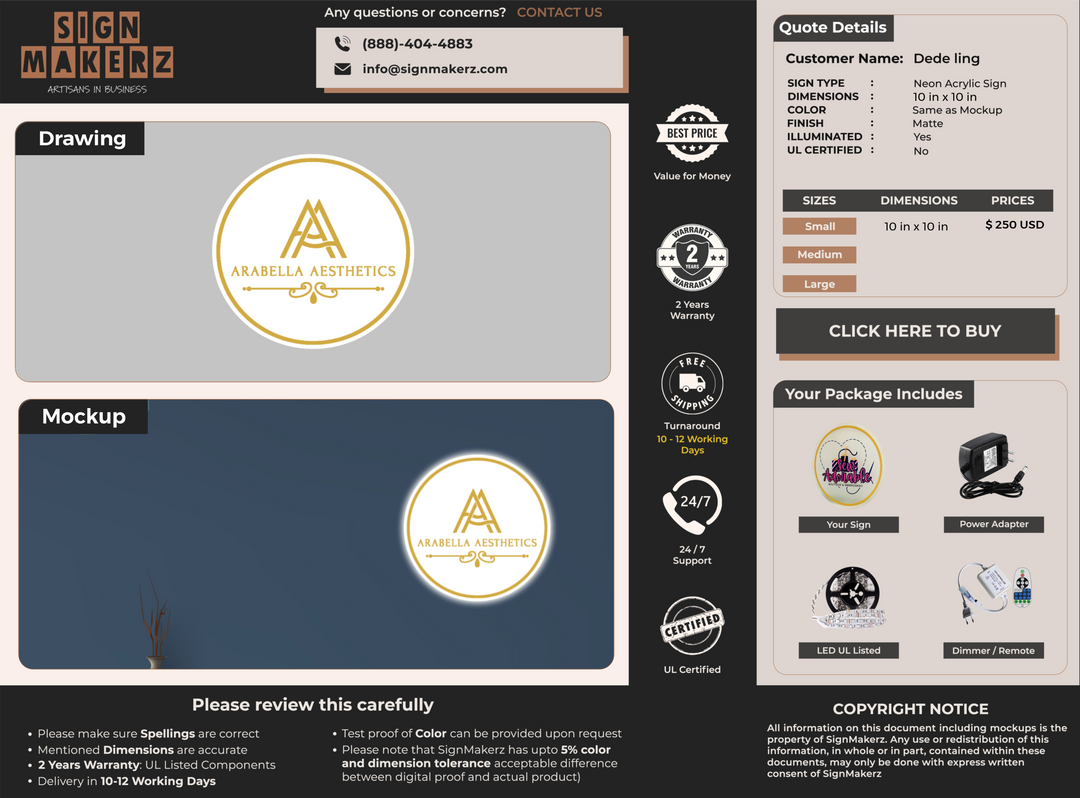 Neon acrylic for Dede ling