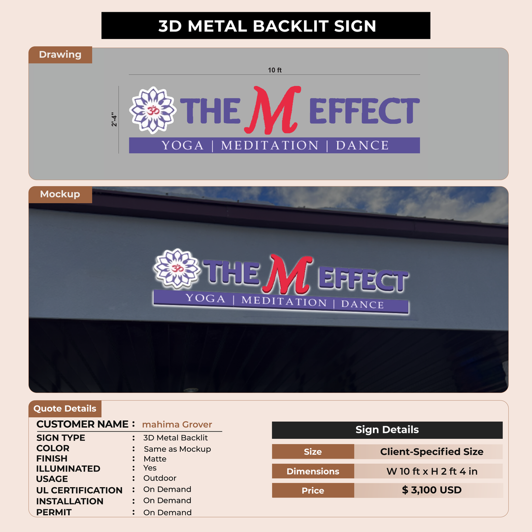 3D Metal backlit for mahima Grover