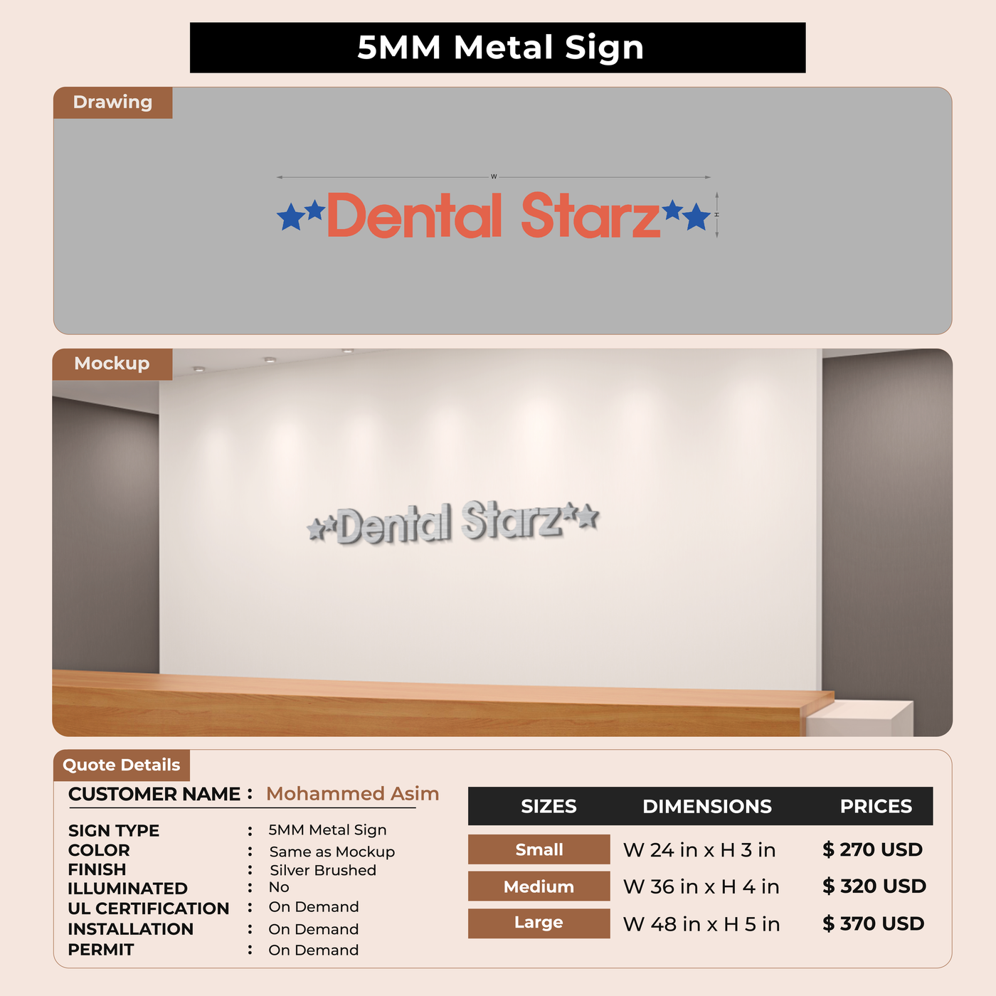 Custom Signs for Mohammed Asim