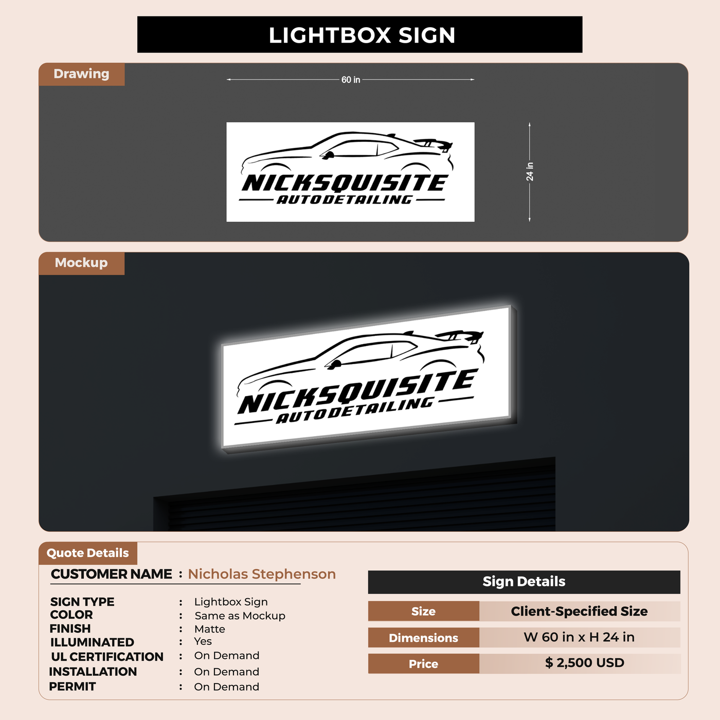 Custom Signs For Nicholas Stephenson
